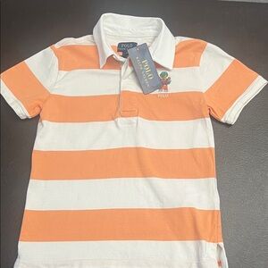 Polo by Ralph Lauren Peach-Orange & White Striped Kids Polo
